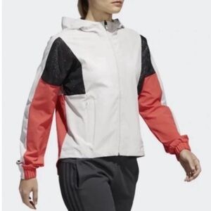 Adidas SID Track Jacket Women’s L Full Zip Long Sleeve Gray & Orange Colorblock